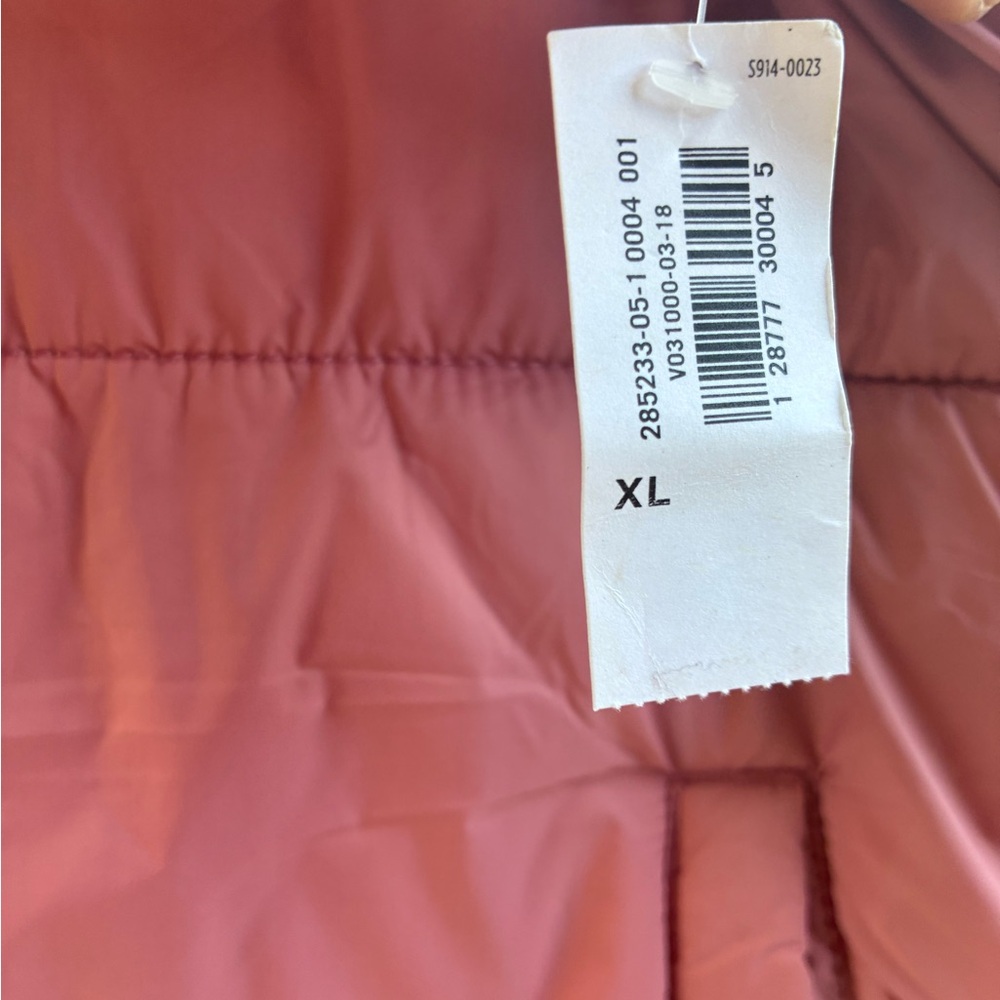 Dusty Rose Puffer Vest XL Lightweight Quilted Zip Jacket - Picture 3 of 4